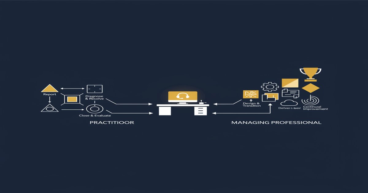 ITIL 4 Practitioner vs Managing Professional 2026: Which Path Fits Your Role and Salary Goals - illustrated guide by Learners Ink (IT Service Management)