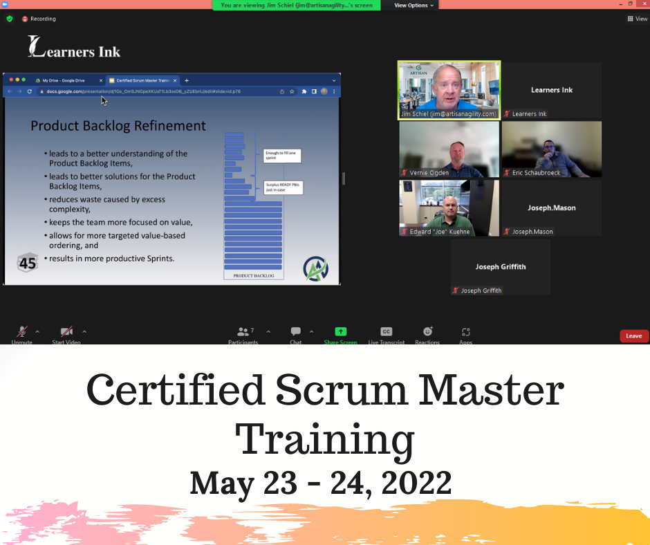 Certified ScrumMaster Training, May 2022