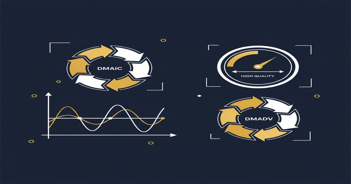 DMAIC vs DMADV in 2026: When Each Six Sigma Roadmap Actually Fits - illustrated guide by Learners Ink (Quality Management)